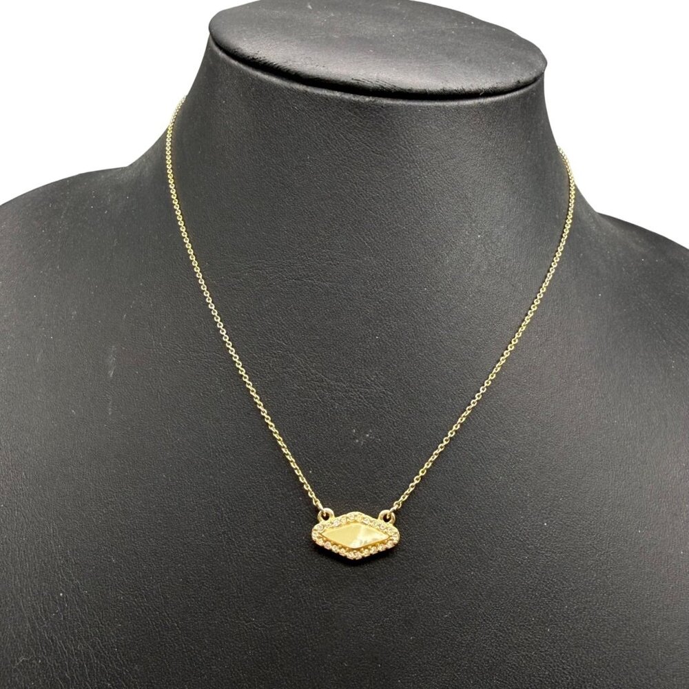 BaubleBar Necklace Druzy Rhinestone Minimalist Gold Tone